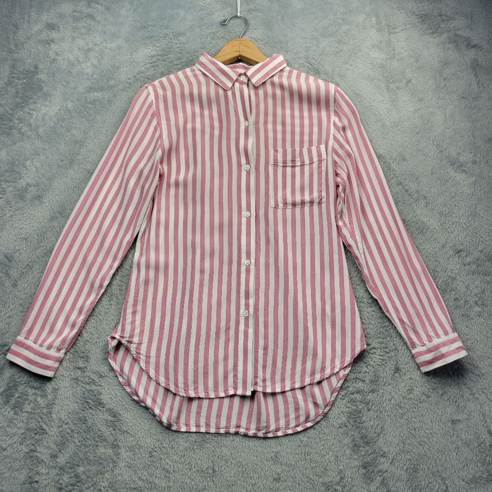 Rails Womens Shirt Size XS Button Up Striped Coastal Grandmother Classic *READ